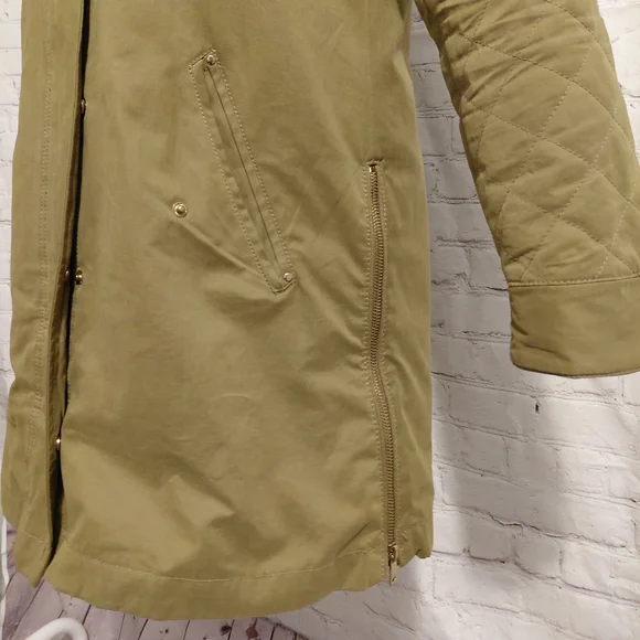 Zara Oliver Women's Khaki Green Fur-Trimmed Hooded Jacket.😍 - Picture 9 of 14